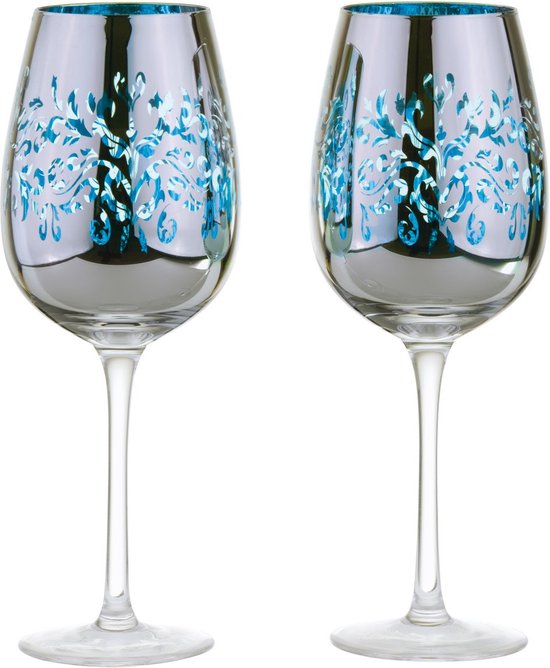 Artland set van 2 Filigraan wijnglazen blauw 50 CL - 23 cm