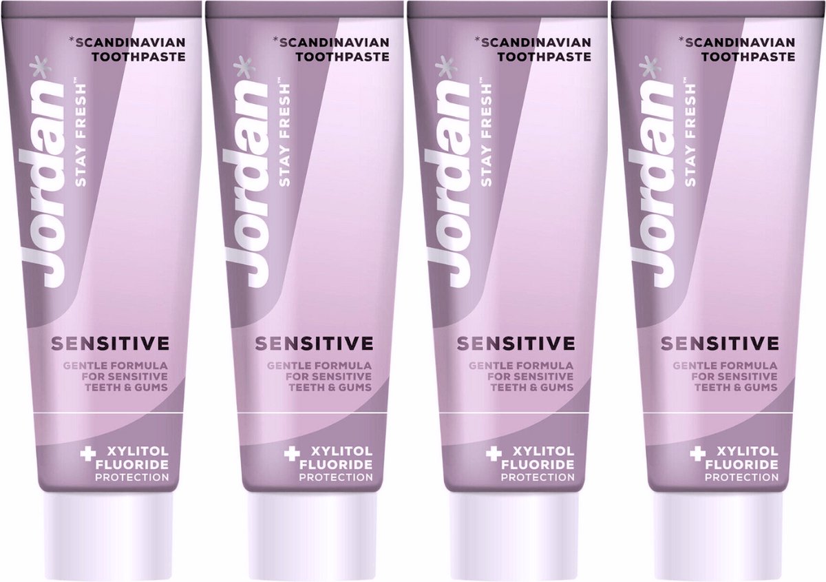 Goedkoopste Jordan Stay Fresh Tandpasta Sensitive - 4 x 75 ml - Tandpasta voor Gevoelige Tanden en Tandvlees - Geeft Verlichting
