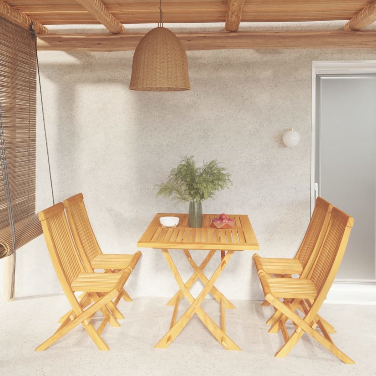 Massief teakhouten tuinset met 5 delen - The Living Store.