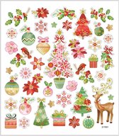 Stickers vel 15x16 5 cm 43 stuk romantische kerst 1vel