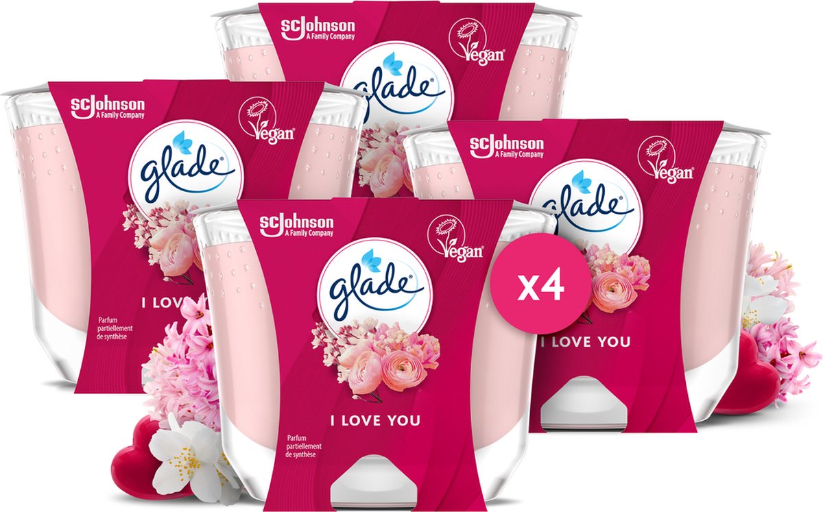 Glade Vegan Geurkaars - I Love You Kaars - 4 x 224G