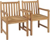 The Living Store Ensemble de chaises de jardin en teck - 58 x 60 x 90 cm - Design rustique