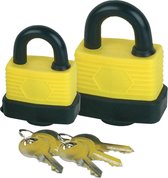 Cadenas avec 3 clés - lot de 2 - 30/50 mm - laiton - étanche - serrure valise