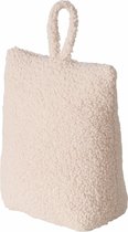 Boltze Deurstopper zak - 1 kg - beige - pluche/teddy stof - 20 x 10 cm