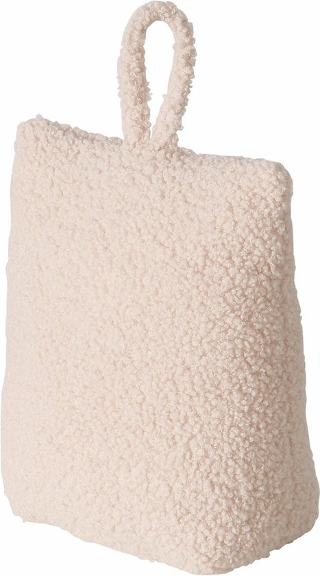 Sac butée de porte Boltze - 1 kg - beige - tissu peluche/teddy - 20 x 10 cm