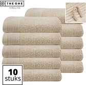 The One Towelling Classic Handdoeken - Voordeelverpakking - Hoge vochtopname - 100% Gekamd katoen - 50 x 100 cm - Beige - 10 Stuks