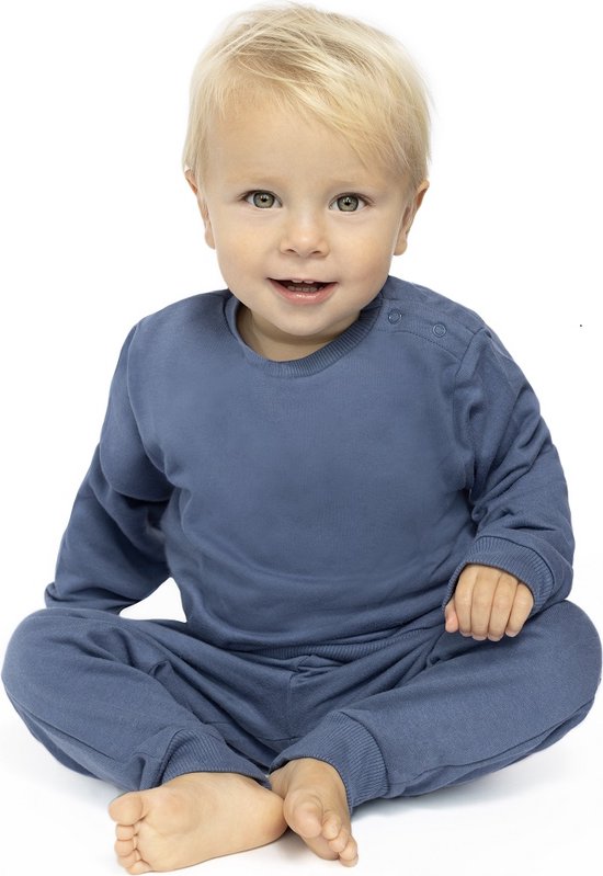 Foto: Baby joggingpak sweater jogger kleur blauw maat 86