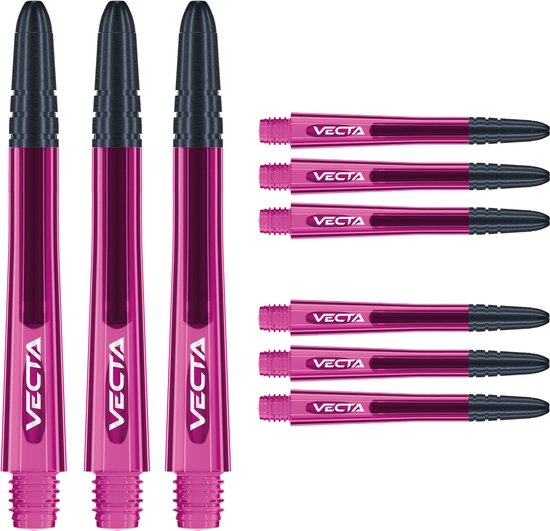 WINMAU - Vecta Roze Medium Dartschahten - 1 sets per pakket (3 Dartschahten in totaal) van Winmau — afbeelding 3