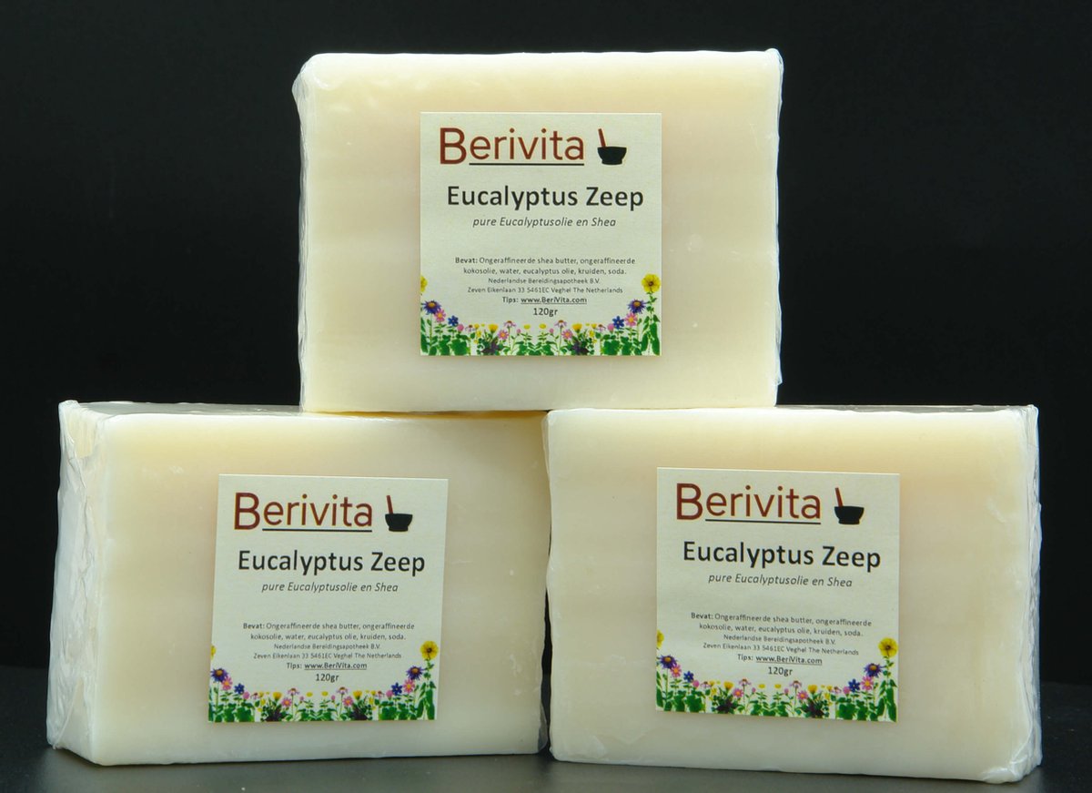 Goedkoopste Eucalyptus Zeep 3x120gr - Natuurlijke Zeep met Eucalyptusolie en Shea Butter