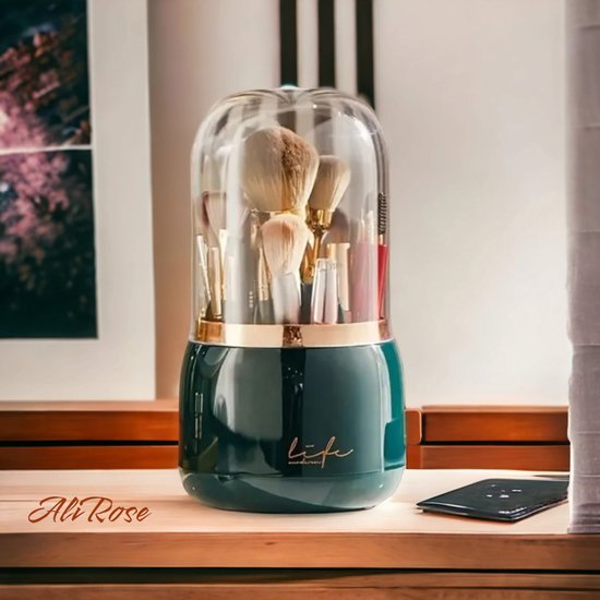 AliRose - Cosmetische Opslag - Kwasten - Make-up - Nagellak - Life Made Easy - Groen / Green - 360 Graden Rotatie
