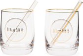 Riviera Maison Gin Tonic Glas - Le Club Gin & Tonic - Transparant - Set van 2 Stuks