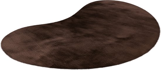 Lalee Heaven - organische vorm Vloerkleed - Tapijt – Karpet - Hoogpolig - Superzacht - Fluffy - niervorm- organic- rabbit 160x230 cm donker taupe