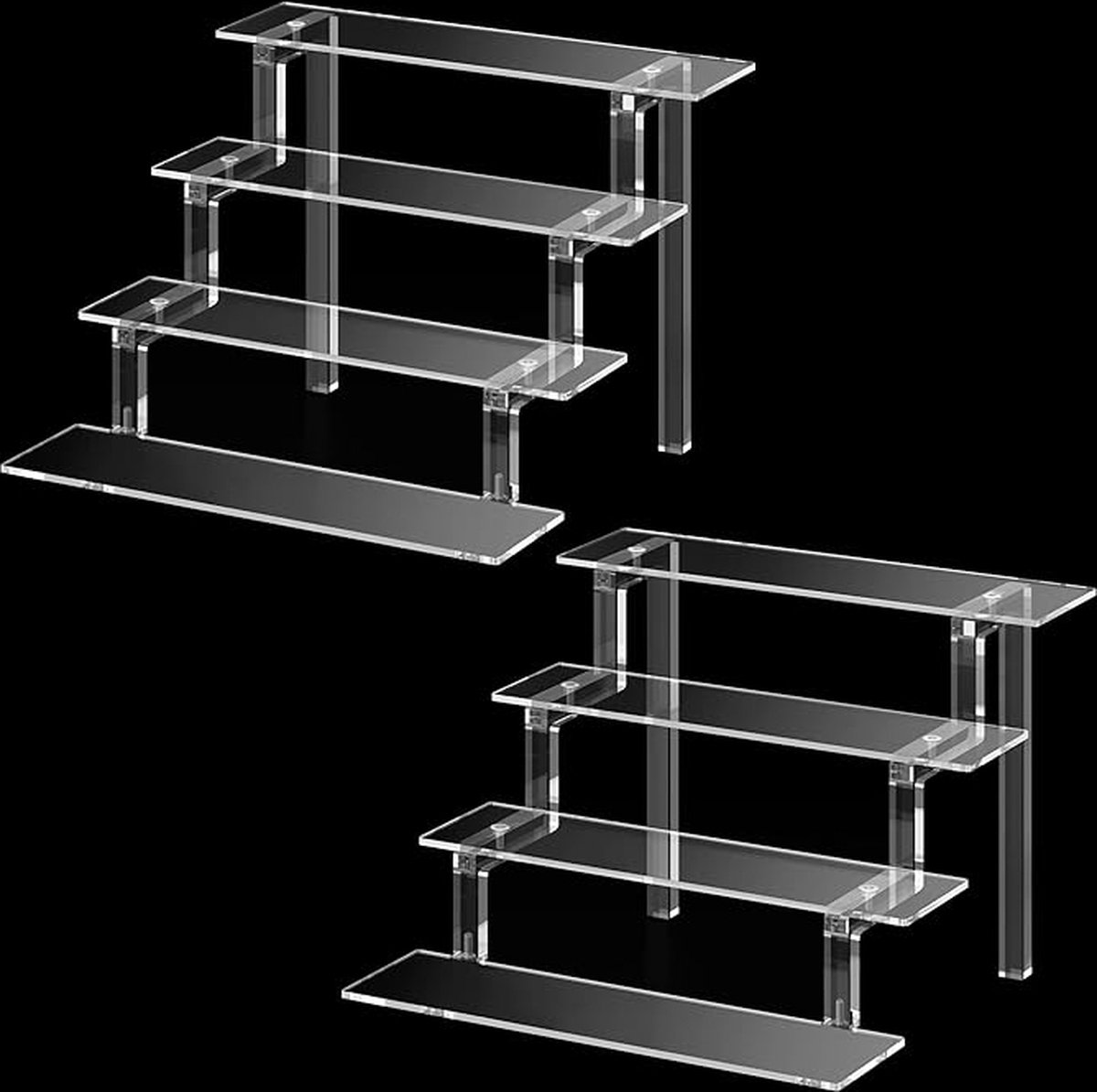 Nynelly Acryl Vitrine Schaukasten mit LED für Sammlerstücke, 4 Stufen Nynelly Acryl Vitrine Schaukasten mit LED für Sammlerstücke, 4 Stufen