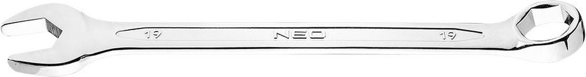 Neo Tools Steek/ringsleutel 19mm Classic Strak Zeskant Kop En Ring DIN 3113 CrV Staal TUV M+T