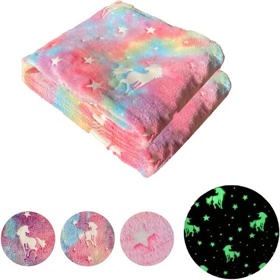 thumbnail: SOCHOW Glow In The Dark Fleecedeken – 127x150 Cm, Lichtgevende Sterren Voor Kinderbed – Magisch, Zacht & Machinewasbaar