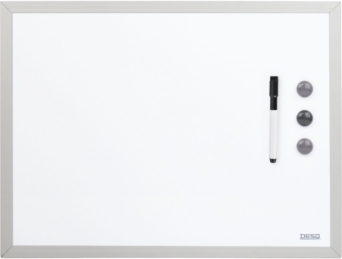 Desq - Whiteboard - Magnetisch - Wit - Aluminium omlijsting - 30 x 40 cm