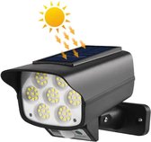 Peak - LED solar schijnwerper - IP65 - Met bewegingssensor + schemersensor - wit-solar buitenlamp bewegingssensor-solar wandlamp buiten-solar tuinverlichting