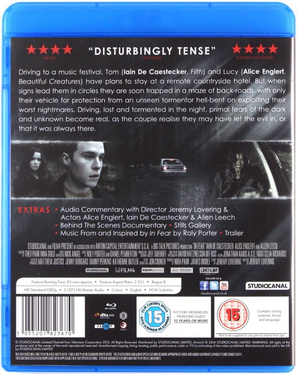 In Fear [Blu-Ray] (Blu-ray), Iain De Caestecker | Dvds | bol