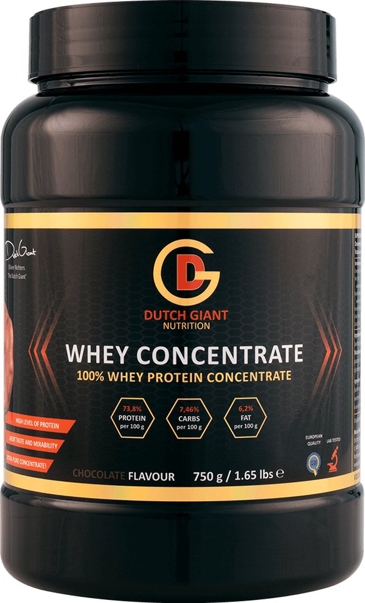 Dutch Giant Nutrition - Whey Concentraat - Eiwit Shake - 750g - Chocola (Gratis Shakebeker)