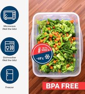 Lot de 18 récipients hermétiques en plastique pour aliments (9 récipients, 9 Couvercles) Récipients alimentaires en plastique pour cuisine, garde-manger – Résistant au micro-ondes et au congélateur, anti-fuite – Sans BPA