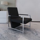 The Living Store Armstoel - Modern - Fauteuil - 53 x 69 x 73 cm - Zwart