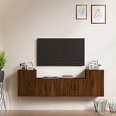 The Living Store TV-meubelset - Bruineiken - 2 x 57x34.5x40 cm + 2 x 40x34.5x60 cm