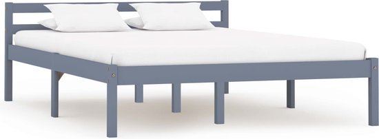 The Living Store Bed Frame - Massief Grenenhout - 140 x 200 cm - Grijs