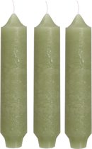 Bol.com Palermo kaarsen set 3 stuks dia. 3.5 x H 17 cm groen aanbieding