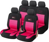 Autostoelhoezen Roze Zwart | Autostoelhoezenset voor voorstoelen en achterbank Roze Autostoelhoes Universeel | Interieurdecoratie van auto-accessoires