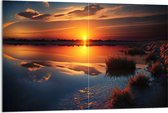 Acrylglas - Zon Verdwijnend in de Horizon - 120x80 cm Foto op Acrylglas (Wanddecoratie op Acrylaat)