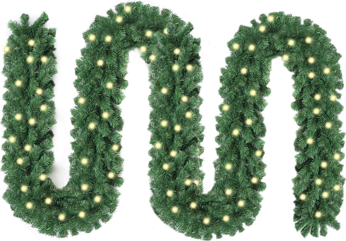 Kerstguirlande Guirlande met verlichting Guirlande Kerstguirlande Kertversiering Kerst 5 meter 100 Lampjes Netstroom