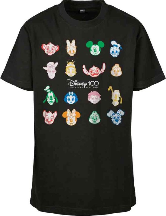 Mister Tee Mickey Mouse - Disney 100 Faces Kinder T-shirt - Kids 122/128 - Zwart