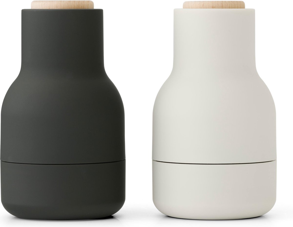 Audo Copenhagen Bottle Grinder Small Peper- En Zoutmolen Set Van 2 Ash/Carbon