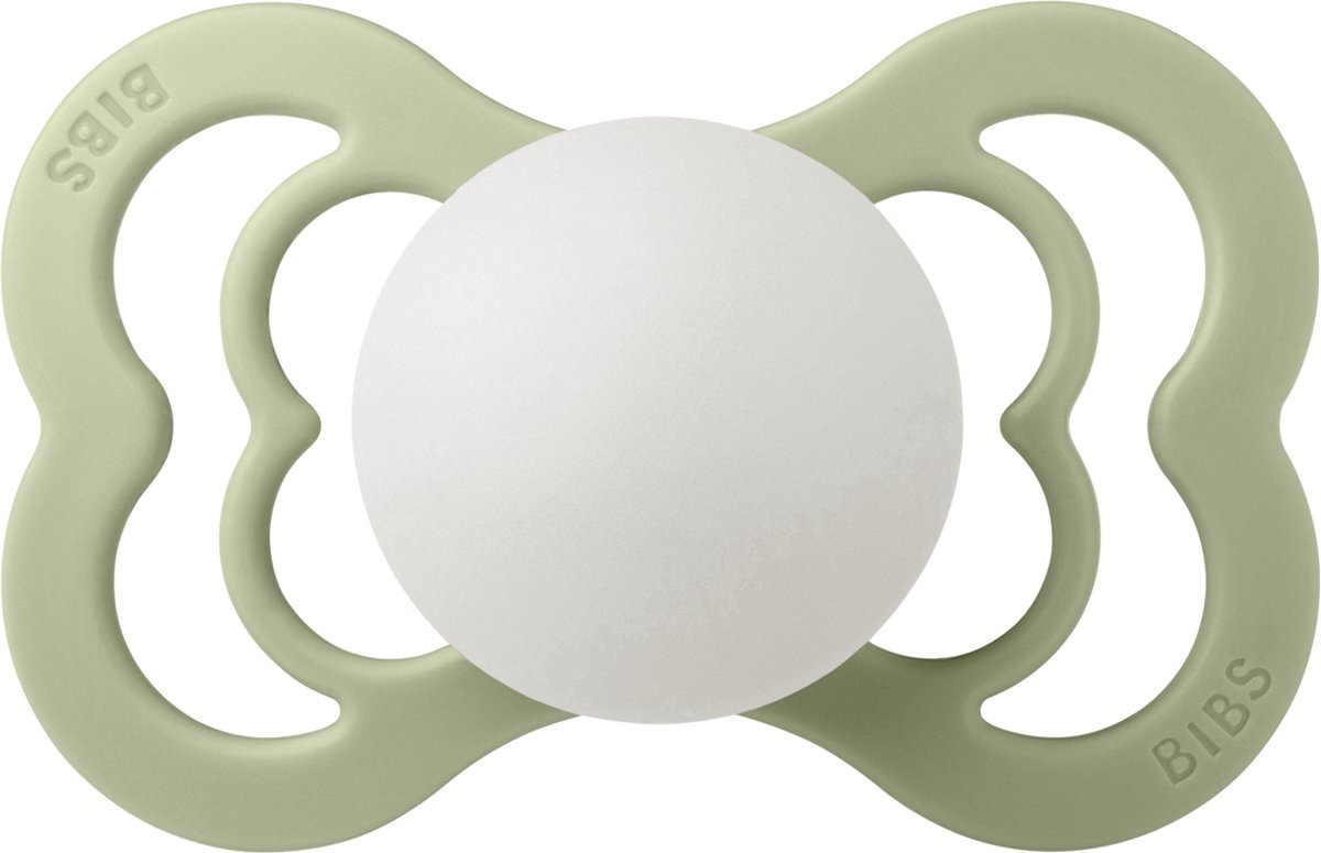 Goedkoopste BIBS Supreme Fopspeen - Maat 2 6-18 maanden - Latex – Glow in the dark Sage