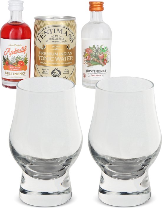 Alcohol Vrije Gin Cadeauset Proefkit - Gin cadeau Pakket voor de Gin Liefhebber - Heritage Glasses