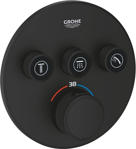 Foto: Grohe grohtherm smartcontrol inbouwthermostaat afdekset 15 8 4 3 15 8 cm phantom black