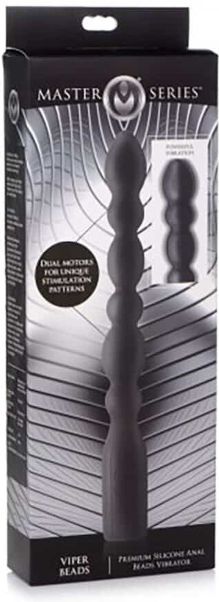Goedkoopste XR Brands Viper Beads - Silicone Anal Beads Vibrator black
