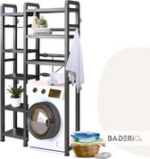 BaderiQ Metz - wasmachine kast - NEW MODEL 2023 - zwart - in breedte verstelbaar - indeling naar wens - krasbestendig - multifunctioneel