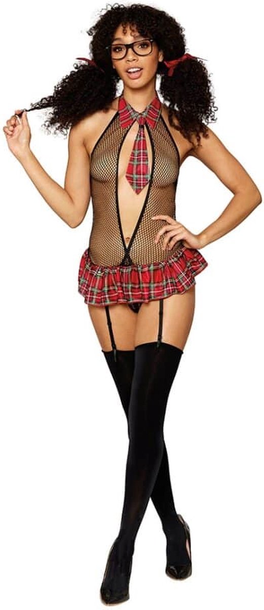 Goedkoopste Dreamgirl (All) Garter Teddy and Plastic Glasses - One Size O/S