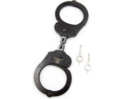 Mister B Cuff Double Lock with hoop Politiehandboeien - Zwart