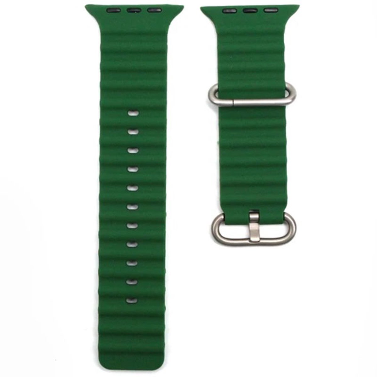 Horloge Bandje Geschikt voor Apple Watch 42 - 44 - 45 - 49 mm - Ocean Sportband - iWatch Groen Kleur - Series 1-2-3-4-5-6-7-SE- en Ultra
