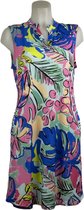 Angelle Milan – Travelkleding voor dames – Mouwloze Blauw/Roze Jurk – Ademend – Kreukherstellend – Duurzame jurk - In 5 maten - Maat M