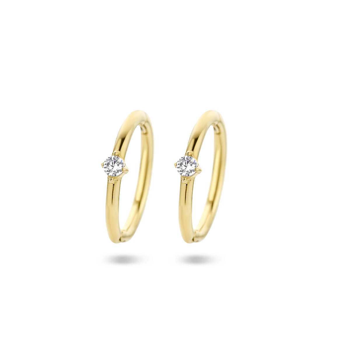 14K geelgoud klapoorringen zirkonia 4026904