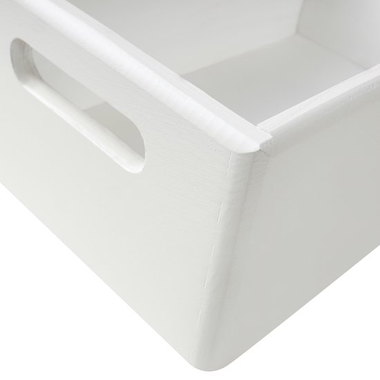 Creative Deco Boite Rangement en Bois Blanc 30 x 20 x 14 cm Boîte