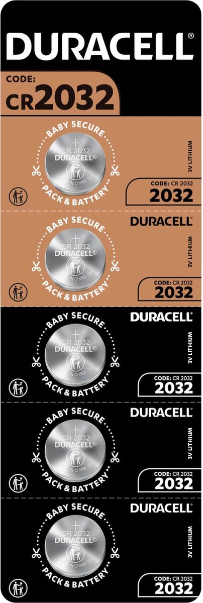 Duracell Specialty 2032 Lithium-knoopcelbatterij 3V, (DL2032/CR2032), is geschikt voor gebruik in sleutelhangers, weegschalen, draagbare en medische apparaten, verpakking van 20 stuks - Duracell