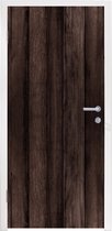 Deurposter hout - Vintage - Bruin - Deursticker - Fotobehang deur - Deur decoratie - Sticker zelfklevend - Slaapkamer - 80x205 cm - Toilet - Badkamer