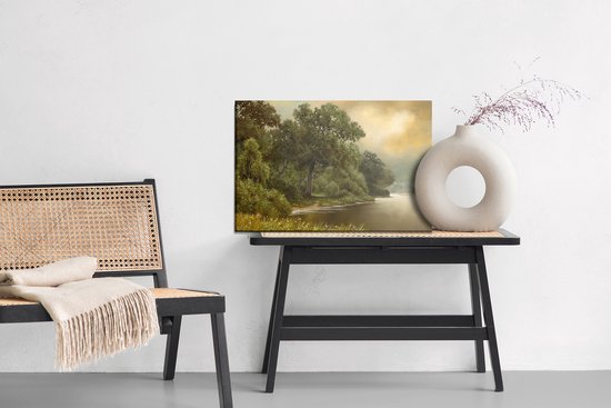 Painting King - Tableau sur toile Paysage forestier avec une rivière - 40 x 30 cm