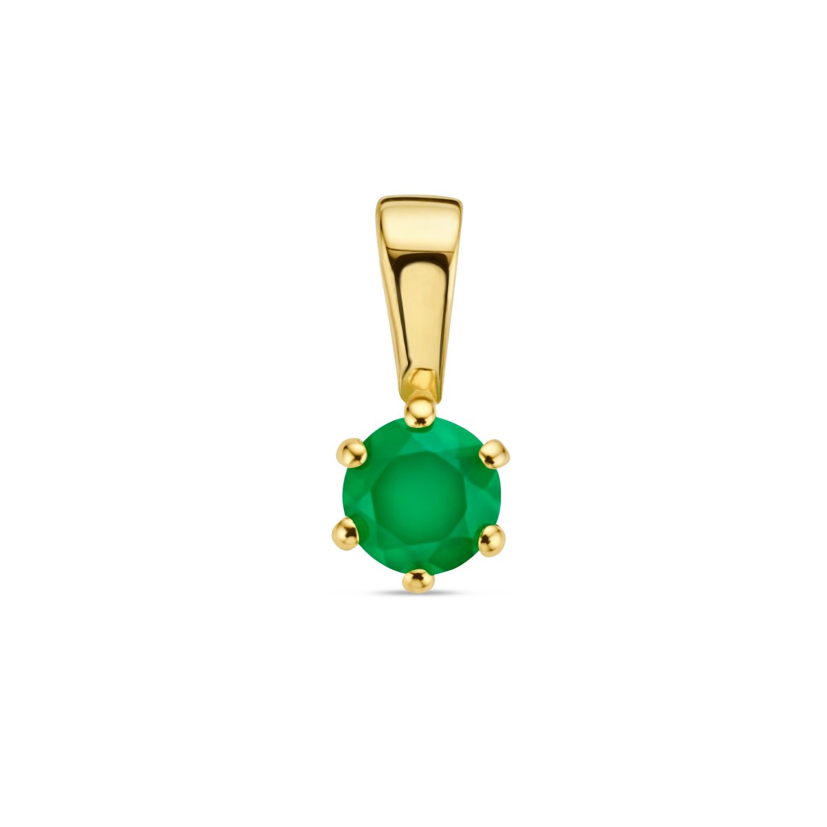 14K geelgoud hanger groen agaat 4026974