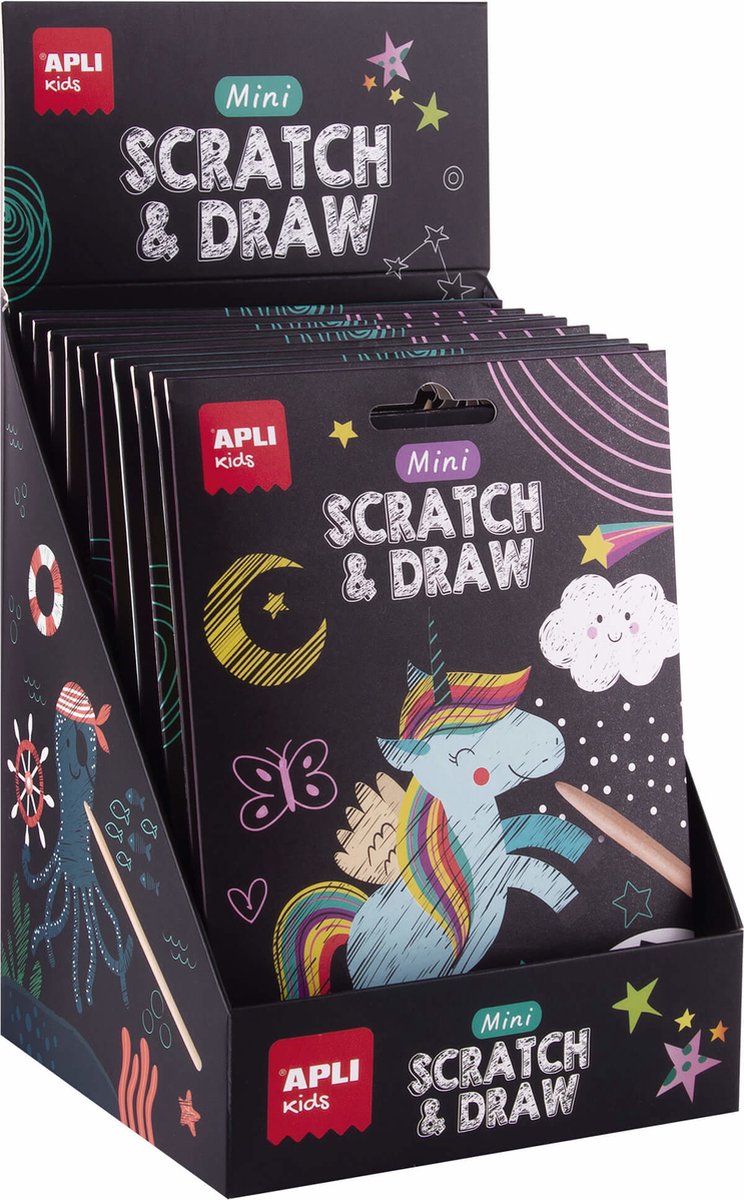 APLI Kids APLI - Display met krasplaten (3x3 sets met ieder 8 kaarten)