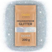 Creative Deco 200g Glitter Zilver| Knutselen Handwerk Schilderen Nagellak | Holografische Glitter |